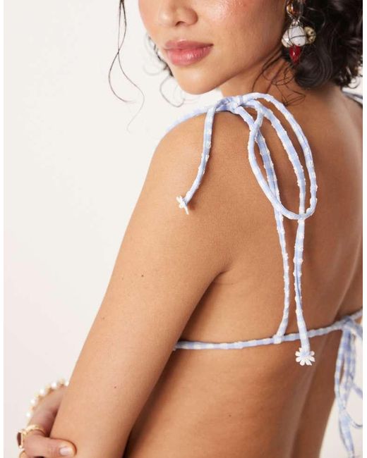 For Love & Lemons Blue Bay Bikini Top Co-Ord