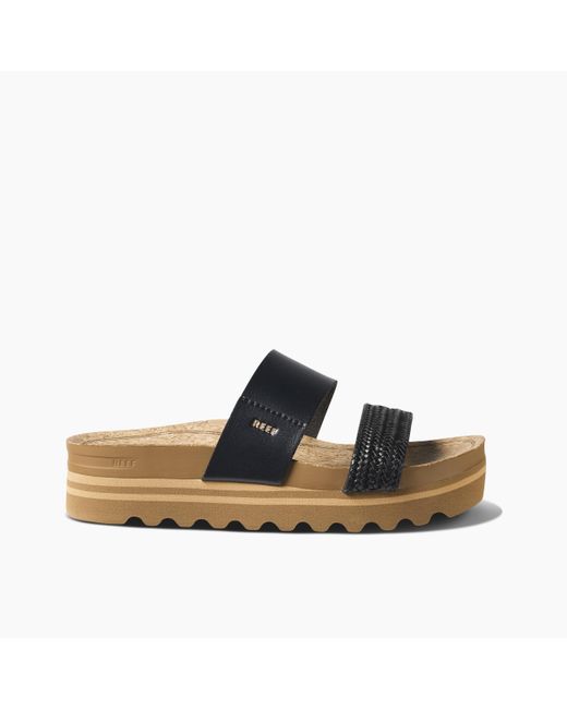 Reef Black Cushion Vista Hi Sandal Braid