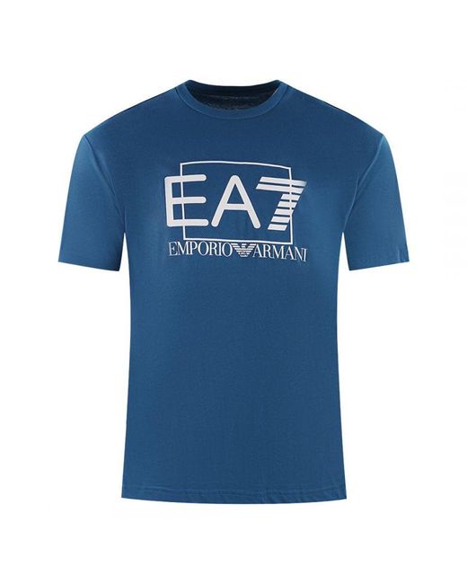 EA7 Blue Box Logo T-Shirt for men