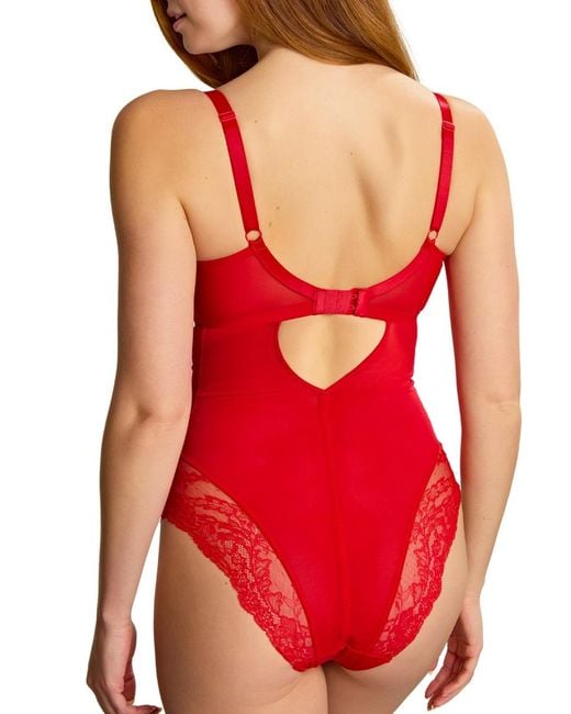 Panache Red Ana Bodysuit