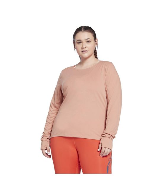 Reebok Pink Long Sleeve Boat Neck Regular Fit T-Shirt