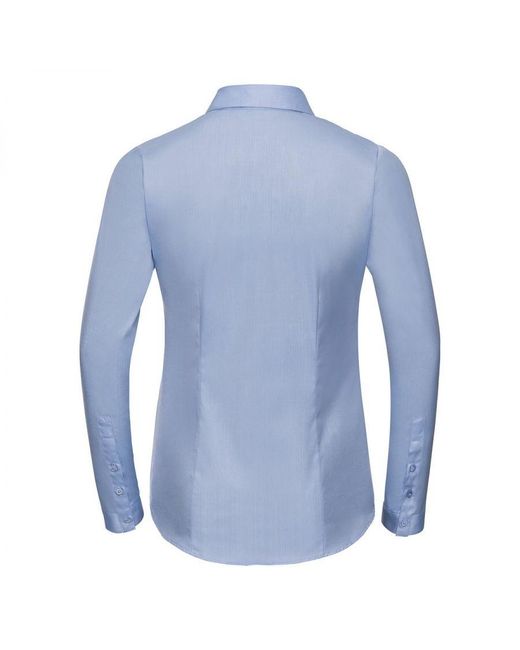 Russell Blue Collection /Ladies Herringbone Long-Sleeved Shirt (Light)