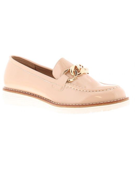 Apache Pink Flat Shoes Loafers Ledge Slip On Nude