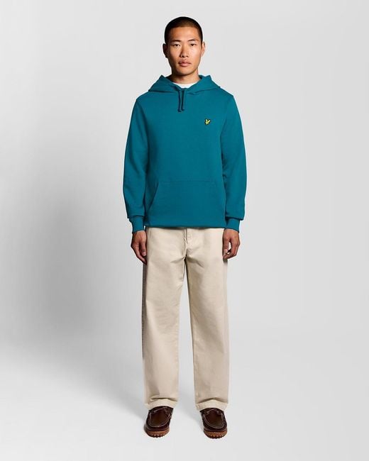 Lyle & Scott Blue Loopback Cotton Hoodie for men