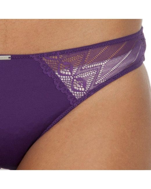 Tommy Hilfiger Purple Transparent Lace Waist Panties 1387902515