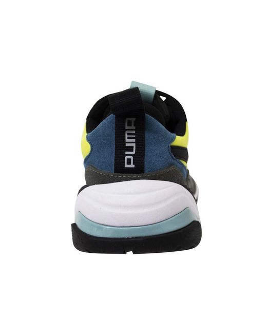 PUMA Black Thunder Spectra Leather Textile Lace Up Trainers 367516 01 for men