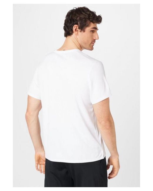 Nike White Dri Fit Miler Short Sleeve T Shirt for men