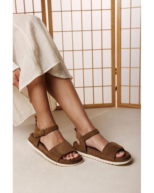 Where's That From Natural Wheres 'Corfu' Velcro Mutli Strap Sandals