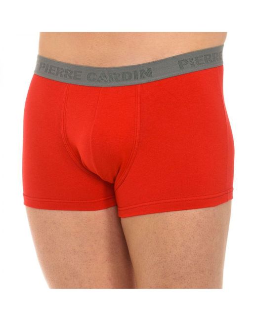Pierre Cardin Red Pack-3 Boxers Breathable Fabric And Anatomical Front Pc3cipro Men for men