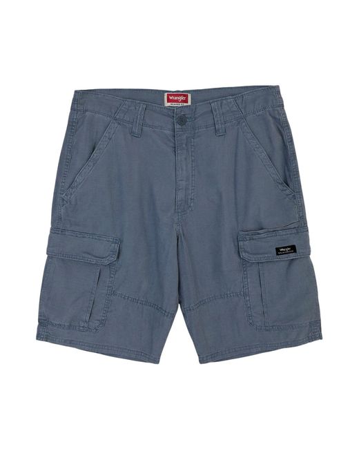 Wrangler Blue Relaxed Cotton Cargo Shorts for men