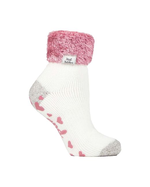 Heat Holders Pink Ladies Non Slip Thermal Low Cut Ankle Slipper Bed Socks With Grips
