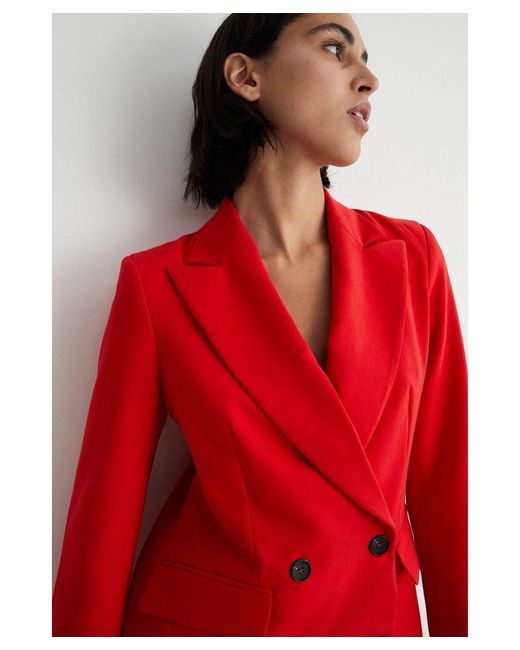 Warehouse Red Double Breasted Blazer