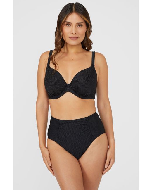 Gorgeous Black Dd+ Sparkle Balcony Padded Wire Bikini Top