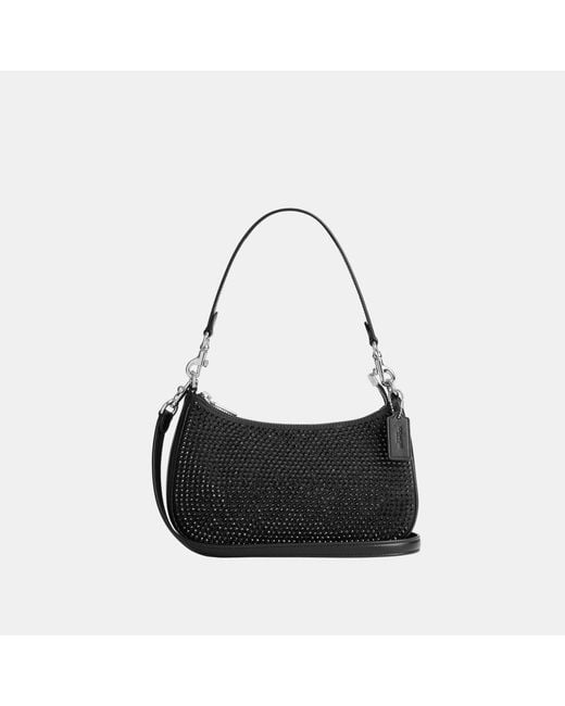 COACH Black Crystal Fabric Shoulder Bag