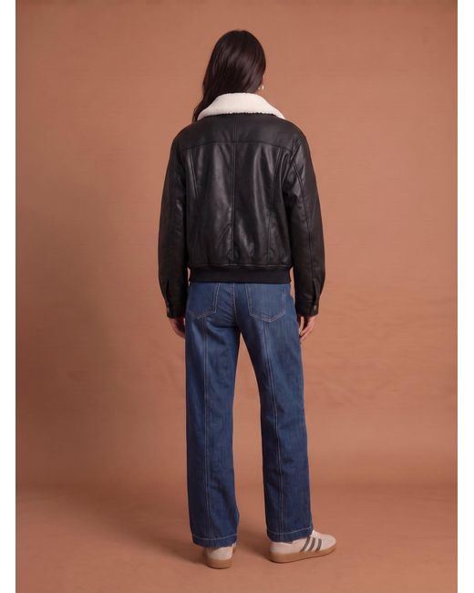 Urban Bliss Blue Pu Borg Bomber Jacket