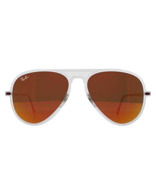 Ray-Ban Brown Aviator Matt Translucent Mirror Sunglasses