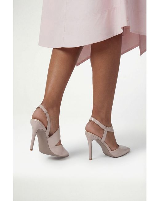 Wallis Pink Evie Asymmetric Pointed Stiletto High Heel Court Shoes