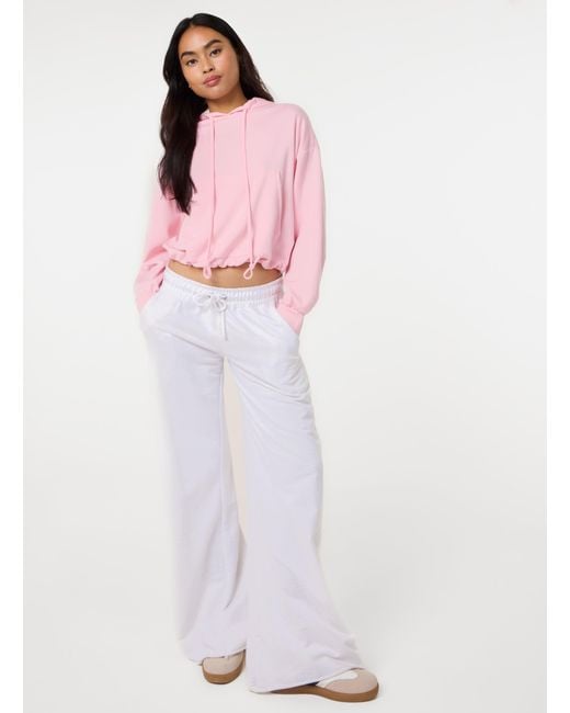 Pink Vanilla Pink Drawstring Puffball Hoodie