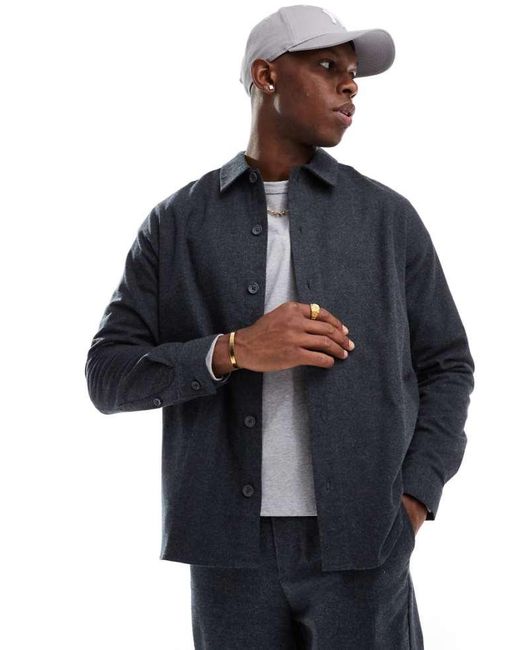 Only & Sons Blue Long Sleeve Flannel Shirt Co-Ord for men