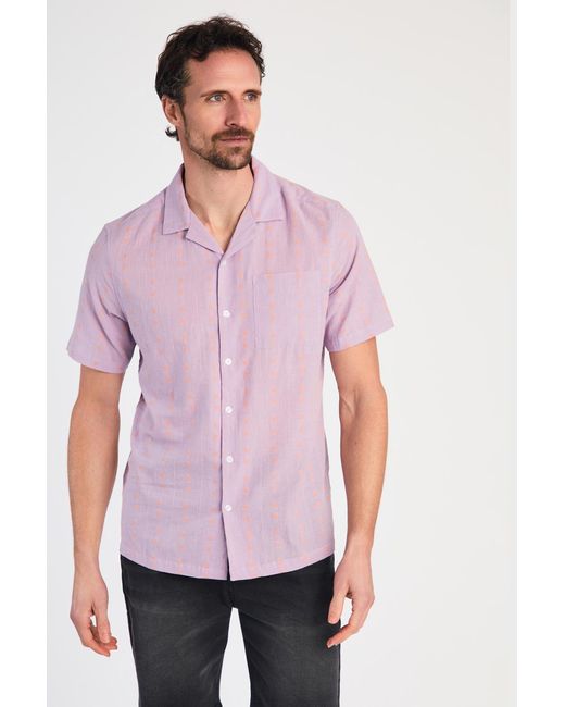 Tokyo Laundry Cotton Short Sleeve Seersucker Embroidered Shirt for men