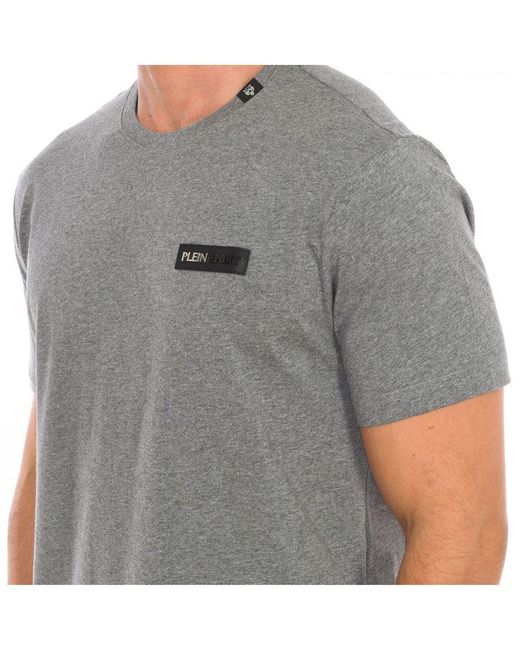 Philipp Plein Gray Tips414 Short Sleeve T-Shirt for men