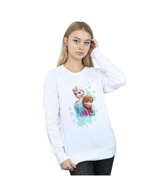 Disney Blue Ladies Frozen Elsa And Anna Sisters Sweatshirt ()