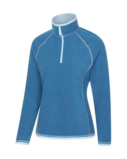 Mountain Warehouse Blue 'Montana' Microfleece Jacket Half Zip Breathable Quick Dry Sweater