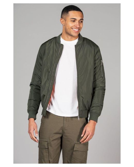 Tokyo Laundry Gray Bomber Jacket With Zip Fastening for men