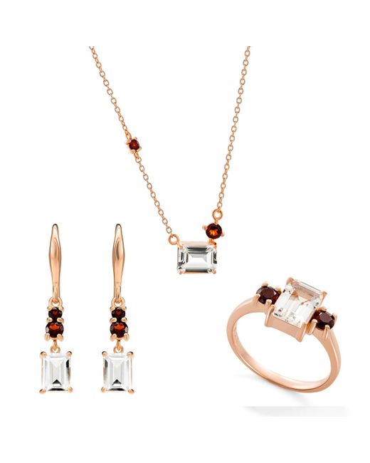 Orphelia Metallic 'Fira' 925 Sterling Set: Necklace + Earrings + Ring