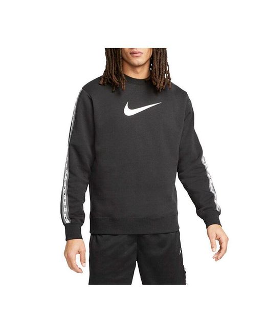 Nike Black Repeat Crew Fleece Tracksuit Set for men