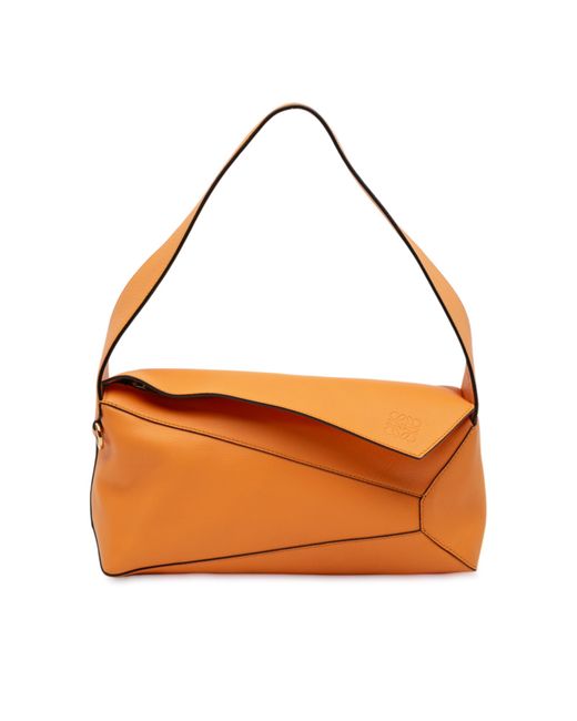 Loewe Orange Pre-Owned Calfskin Puzzle Hobo