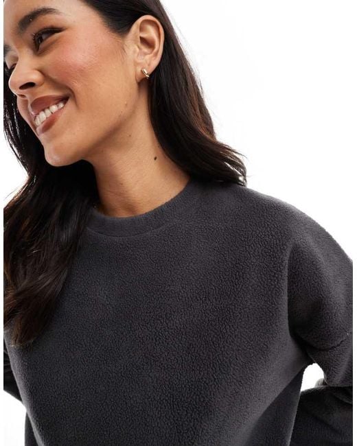 Miss Selfridge Black Fleece Sweatshirt