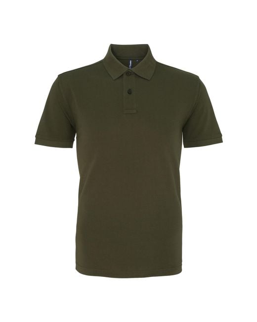 Asquith & Fox Green Plain Short Sleeve Polo Shirt Cotton for men