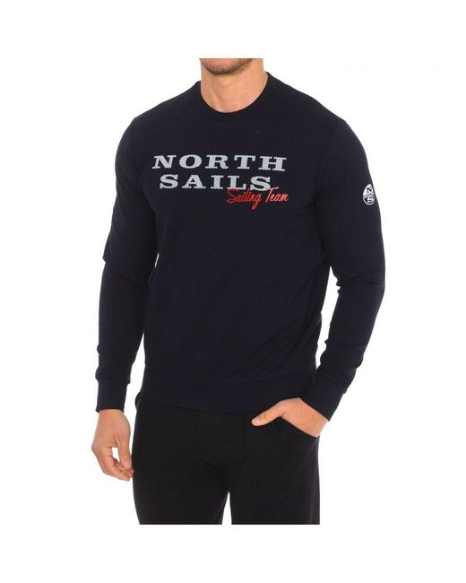 North Sails Blue Long-Sleeved Crew-Neck Sweatshirt 9022970 for men