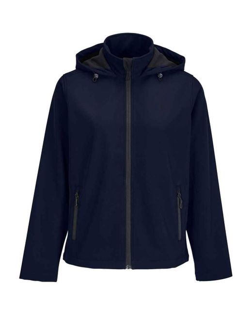 Sol's Blue Ladies Race Hooded Soft Shell Jacket (French)