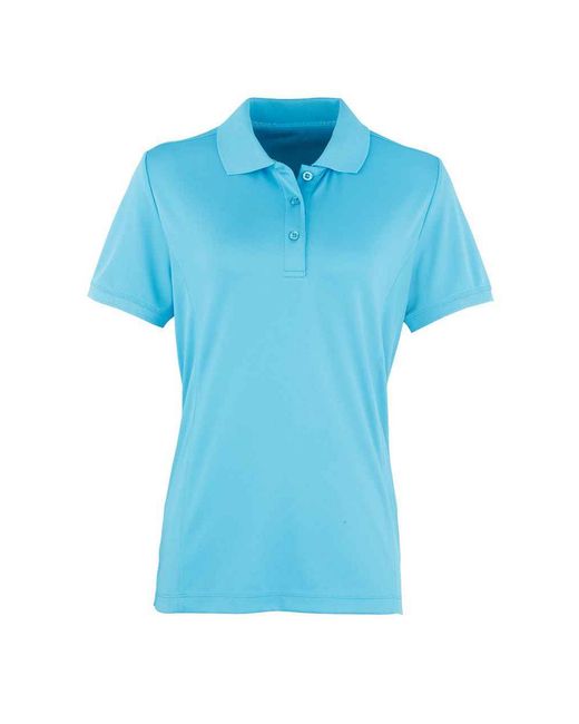 PREMIER Blue Ladies Coolchecker Pique Polo Shirt