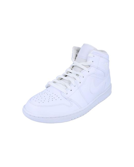 Nike Black Air Jordan 1 Mid Hi Top Basketball Trainers for men