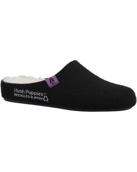Hush Puppies Black The Good 90% Recycled Rpet Slippers