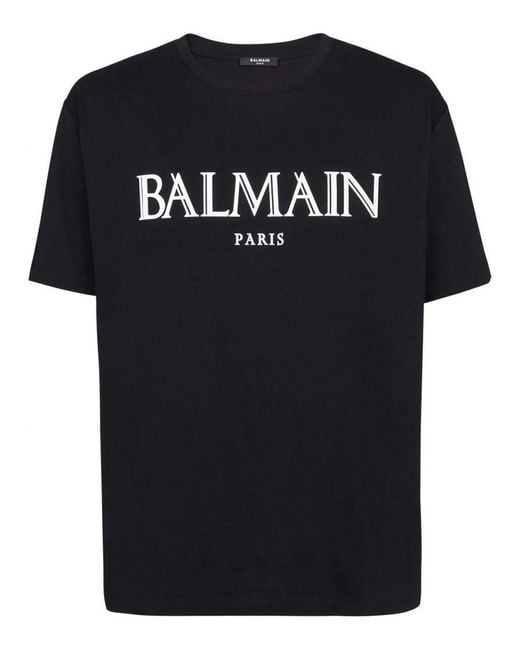 Balmain Blaming Oversized T-shirt Met Rubberen Roman -logo Zwart in het Black voor heren