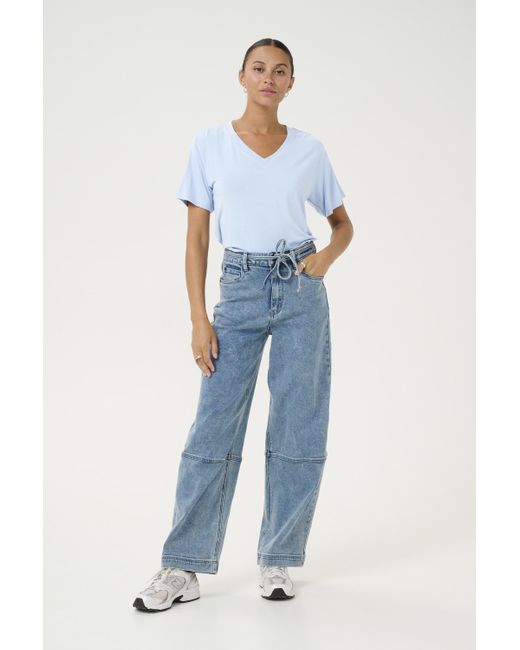 Kaffe Blue T-Shirt Regular Fit Soft Chambray