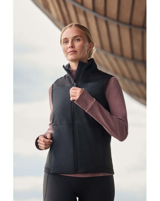 Mountain Warehouse Blue Active Gilet Lightweight Fitted With Zipped Pockets Warm Layering Vest