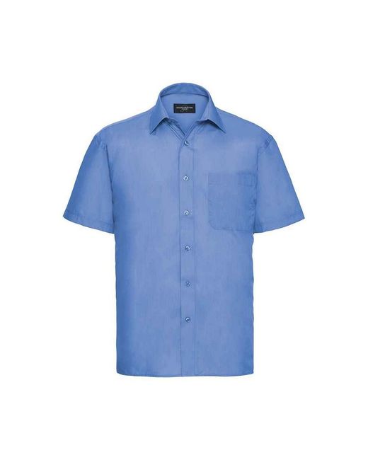 Russell Blue Collection Poplin Easy-Care Short-Sleeved Formal Shirt (Corporate) for men