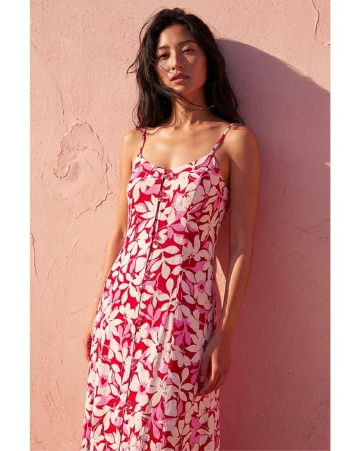 Roman Red Petite Floral Strappy Dress