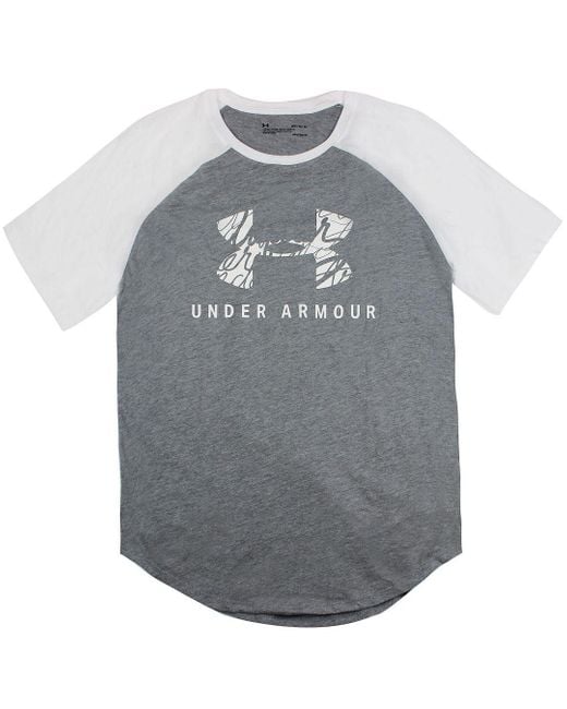 Under Armour Gray Short Sleeve Round Neck T-Shirt 1344388 035 Cotton