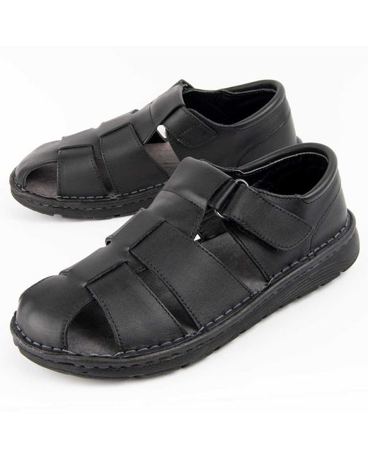 Purapiel Black Sandal Beira7 Leather for men