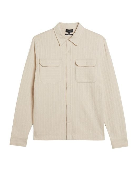 Ted Baker White Belza Regular Fit Textured Shirt for men