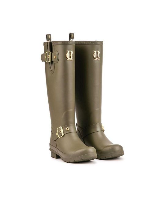 Holland Cooper Brown Sherpa Lined Regency Wellington Boots