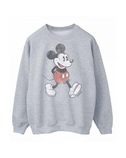Disney Gray Walking Mickey Mouse Sweatshirt (Sports) for men