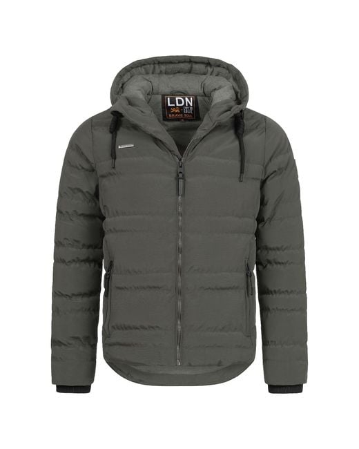 Brave Soul Gray Bravesoul Puffer Jacket Winter Hooded Coat for men