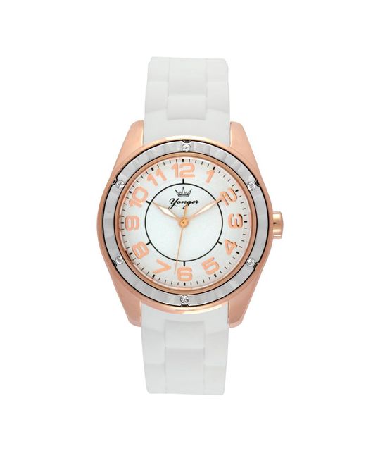 Yonger & Bresson Metallic And Bresson: Rose Bezel With Watch Rubber